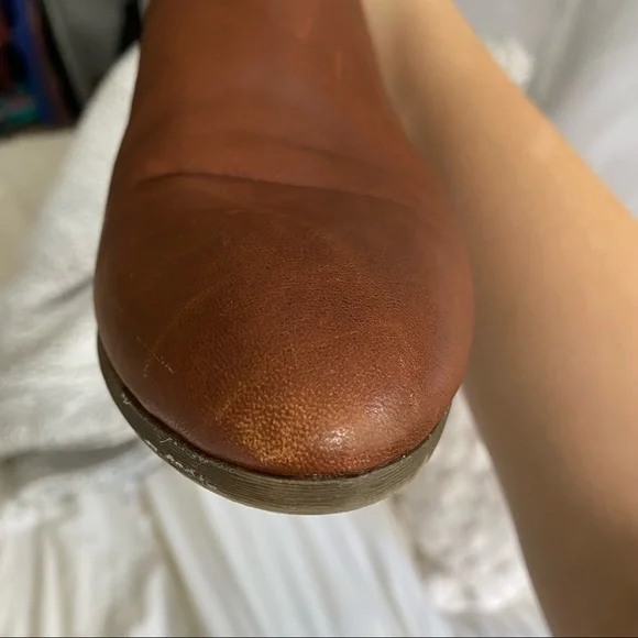 FRYE Ankle Boots Cognac Leather Judith Double Zipper Zip Leather Brown 9.5 M - Picture 8 of 10